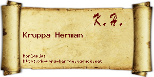 Kruppa Herman névjegykártya